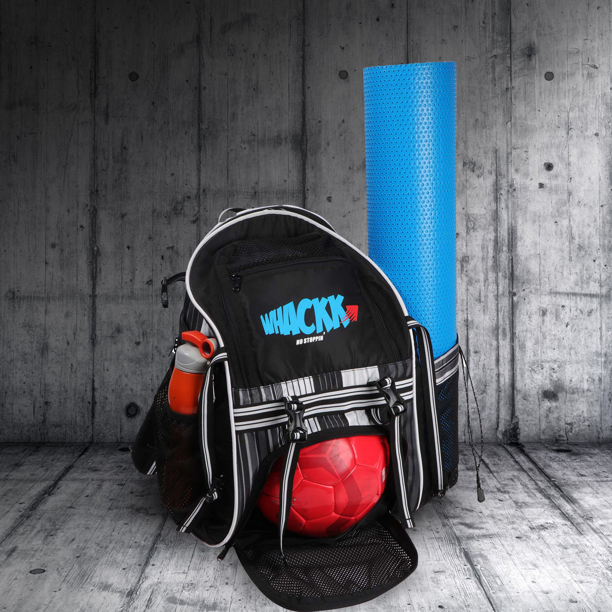 Champion Soccer Black White |Football Kitbag Bags|Basketball Volleyball Throwball Equipment Backpack |Football & Helmet Pocket |Exercise Mat Holder|Gym |Access Pockets|Sports Men Boys Bag