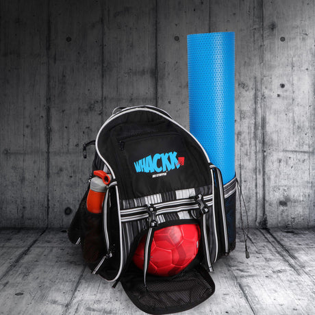 Champion Soccer Black White |Football Kitbag Bags|Basketball Volleyball Throwball Equipment Backpack |Football & Helmet Pocket |Exercise Mat Holder|Gym |Access Pockets|Sports Men Boys Bag