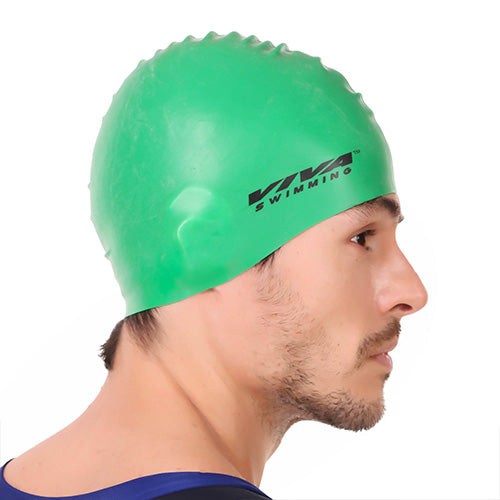 Viva Swimming Silicone Swimming Cap Unisex Soft Waterproof Swimming Pool Head Cap Water Sports Long Hair for Children Kids Boys Girls of All Age (Universal Size, Multicolour)