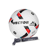 Vector X Orion TPU with SR Bladder Machine Stitched Indoor Outdoor Water-Resistant Football + Pump + Free Air Needle, Suitable for Match and Training  Adults 15+ Years Boys Size 5