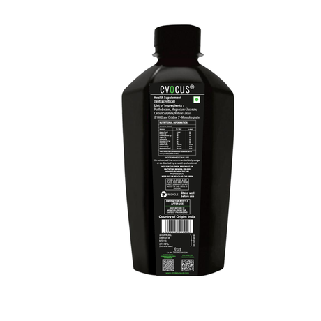 EVOCUS Black Health Drink with Magnesium Gluconate - 250ml Pack of 24 | Drink Evocus