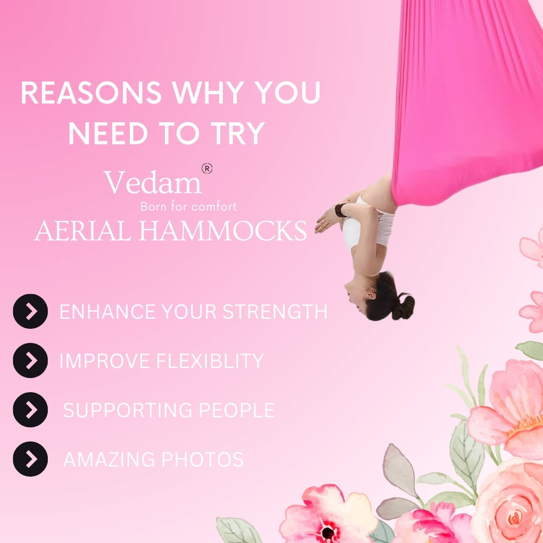 Premium Aerial Yoga hammock – Pink