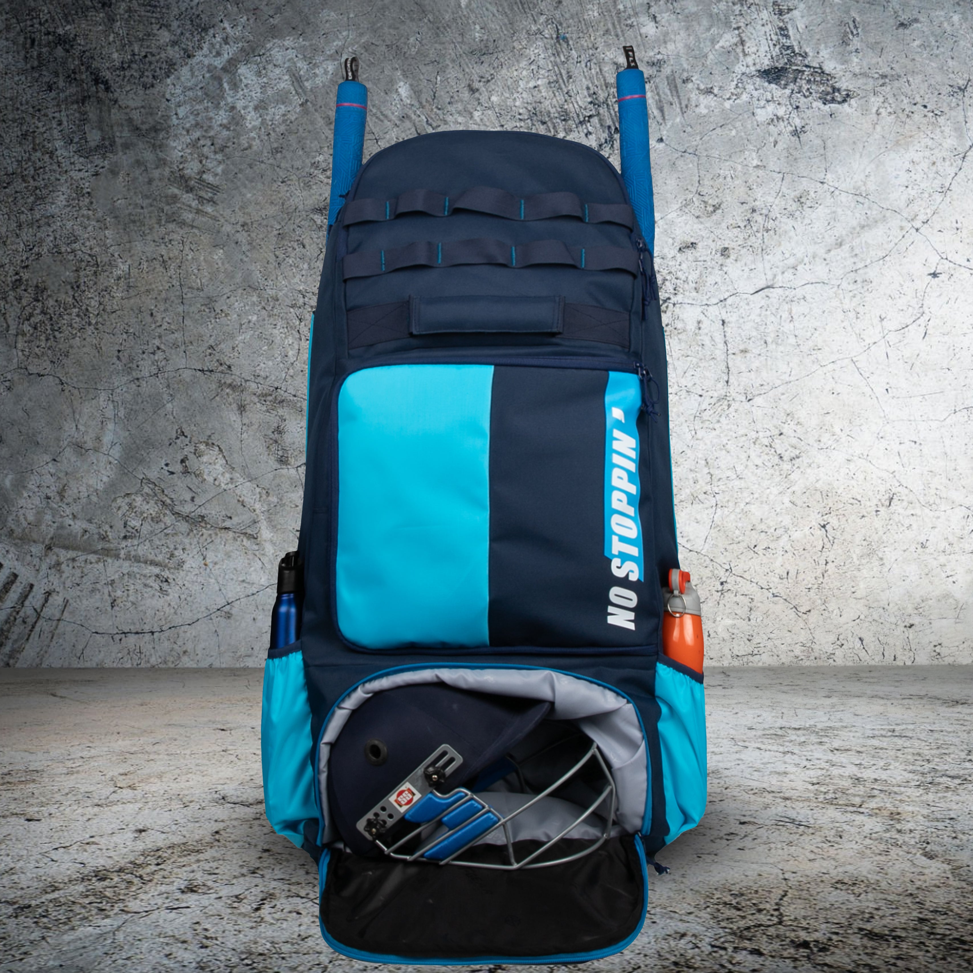 Condor Navy Blue 89L Unisex Cricket Kit Bag Backpack| Adult Size| 2 Bat | Shoe/Helmet Pocket| Main Compartment 20" Leg Pad |2 Bottle Holder| Easy Access Pocket | Player Edition Senior,Polyester