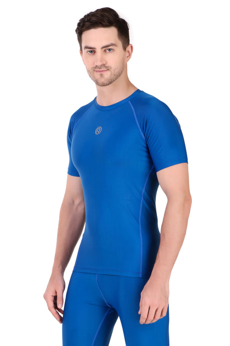 Men's Polyester Compression Tshirt Half Sleeve (Royal Blue)