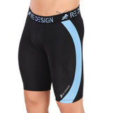 Nylon DC Curve Compression Shorts and Half Tights For Men (BLACK/AQUA)