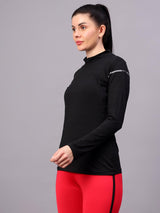 VECTOR X OGT-381 Self Design Women Turtle Neck Silver T-Shirt
