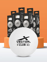 Vector X Club 3 Star Premium ABS Plastic Table Tennis Balls High Performance TT Balls for Professional Matches and Training Ideal for Adults & Kids