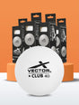 Vector X Club 3 Star Premium ABS Plastic Table Tennis Balls High Performance TT Balls for Professional Matches and Training Ideal for Adults & Kids