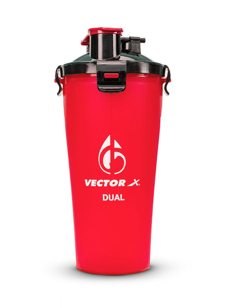 Vector X Dual Shaker/Sipper Bottle with two Compartment for Storing Different Drinks (PACK OF 1)