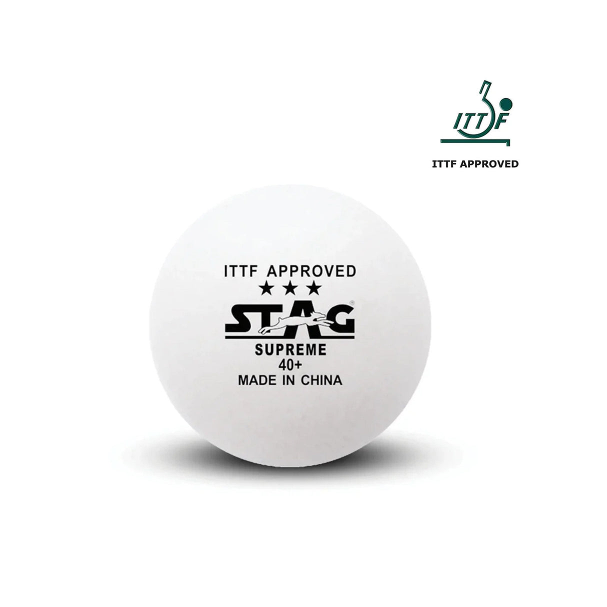 STAG GLOBAL 3 Star Supreme Table Tennis Ball | ITTF Approved, 40+