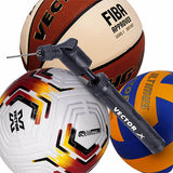 Vector X Double Action Ball Pump with Needle, Air Pump for Inflate Sports Football, Volleyball, Basketball, Rugby, Soccer Ball, Rugby|Pump Air Flow Capacity - 8.25 L/Min (Black)