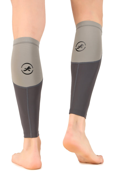 Nylon Compression Calf Sleeves (Dark Grey/Light Grey)