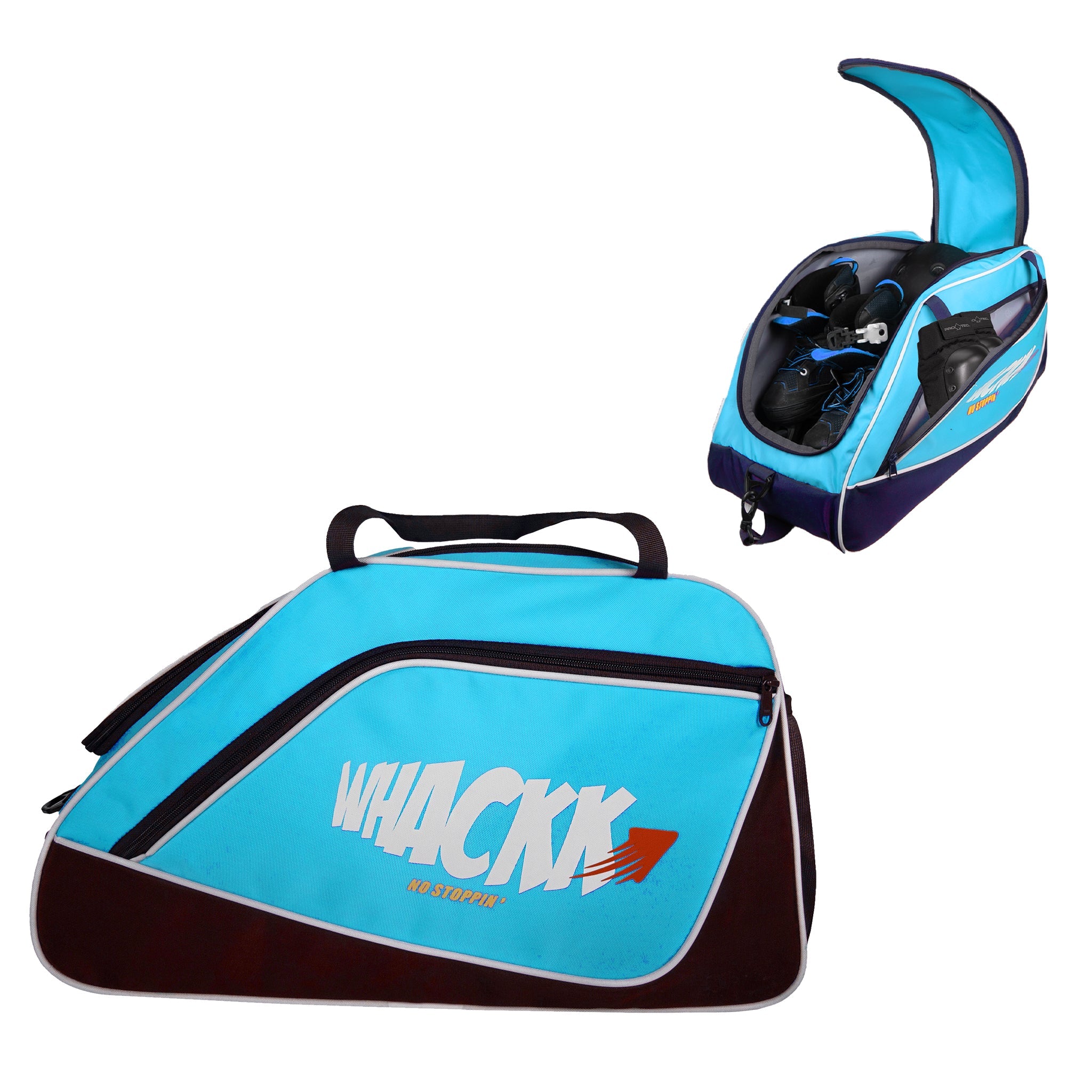 Flip Senior Blue 33L|Skating/Gym/Sports/Travel Bag|Inline Roller Equipment Bag|Quad Ice Skates Kit|KitbagEasy Access Pocket|2 Bottle Holders|Compartment Fits in Helmet & Skates 11"