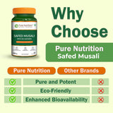 Safed Musli Capsules  Ayurvedic Vitality & Energy Supplement | 60 Veg Tablets