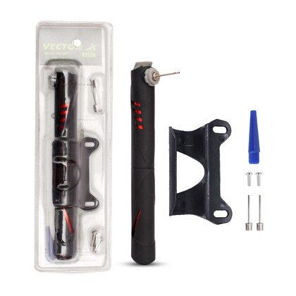 Vector X Aluminium Ball Pump – Durable Double Action Sports Air Pump with Needle & Nozzle