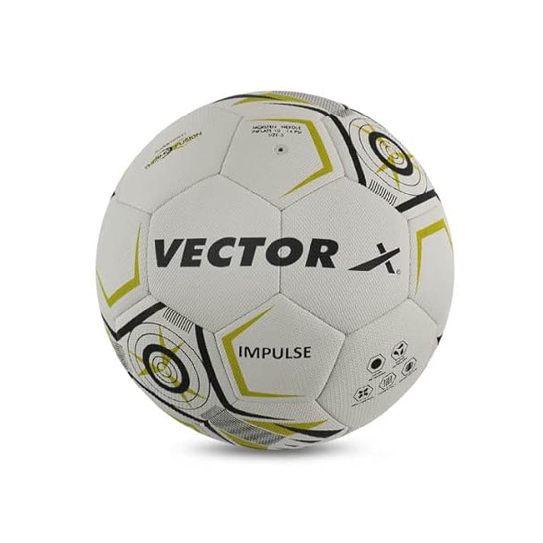 Vector X 32 Panel Impulse Rubberised Thermo Fused Indoor/Outdoor Football with Butyl Bladder, Suitable for Match and Training for Adults 15+ Years + Free Air Needle
