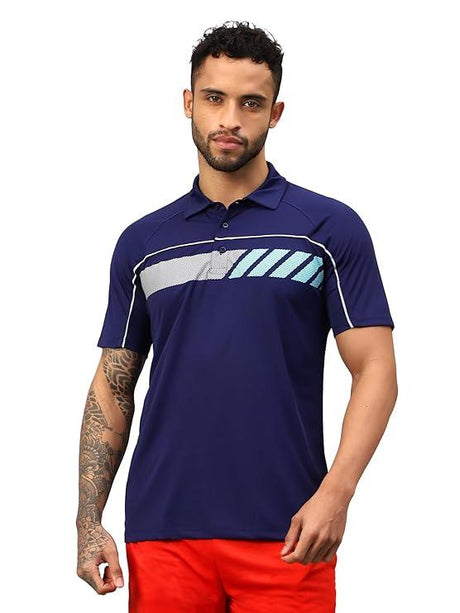 Vector X Mens Printed Polo Collar Neck Stylish Polyester T-Shirts
