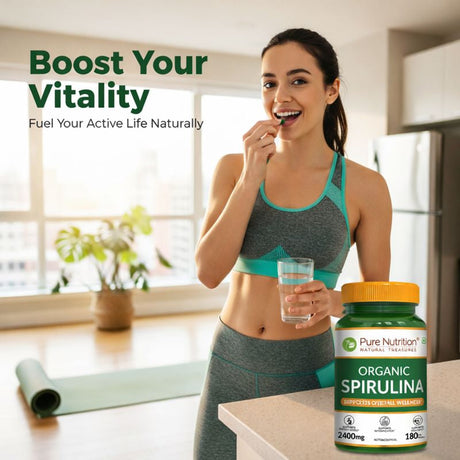 Spirulina Vegetarian Tablets  180 Count | Immunity, Energy & Superfood Nutrition