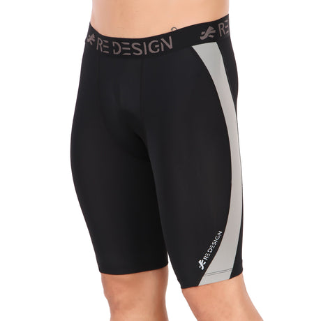 Nylon DC Curve Compression Shorts and Half Tights For Men (BLACK/L.GREY)