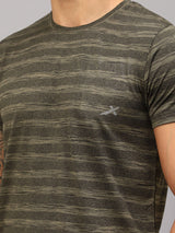 Vector X Mens Polyester Round Neck Sports T-Shirt Half Sleeves