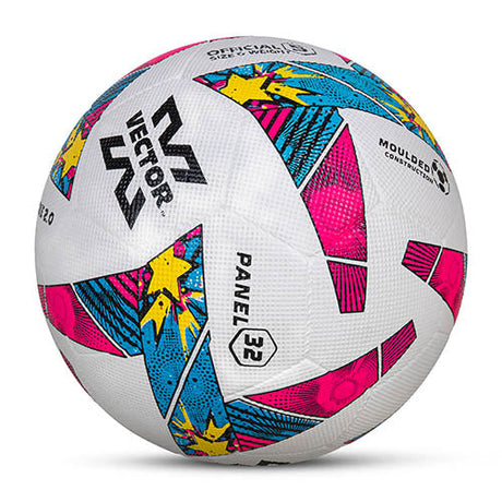 Vector X Stroke 2.0 Machine Stitched 32 Panel Football Rubber Moulded Soccer Ball with Air Pin|Indoor & Outdoor Ball|Training Practice Match Ball