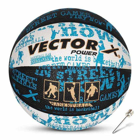 Vector X Power Rubber Moulded Indoor/Outdoor Basketball with Butyl Bladder|(Suitable for Practice/Match/Training) + Free Air Needle