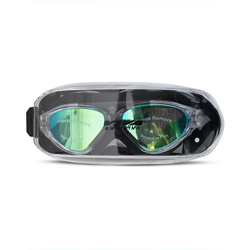 Viva Swimming Unicorn Professional Play Swimming Goggles|Anti-Fog, UV Protection|One Piece With Mirror Lens for Men & Women|Branded Case Packing