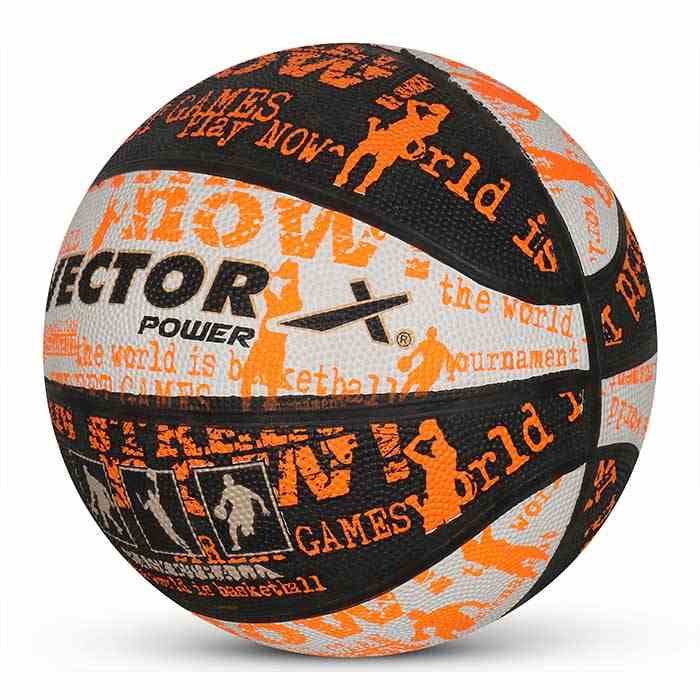 Vector X Power Rubber Moulded Indoor/Outdoor Basketball with Butyl Bladder|(Suitable for Practice/Match/Training) + Free Air Needle