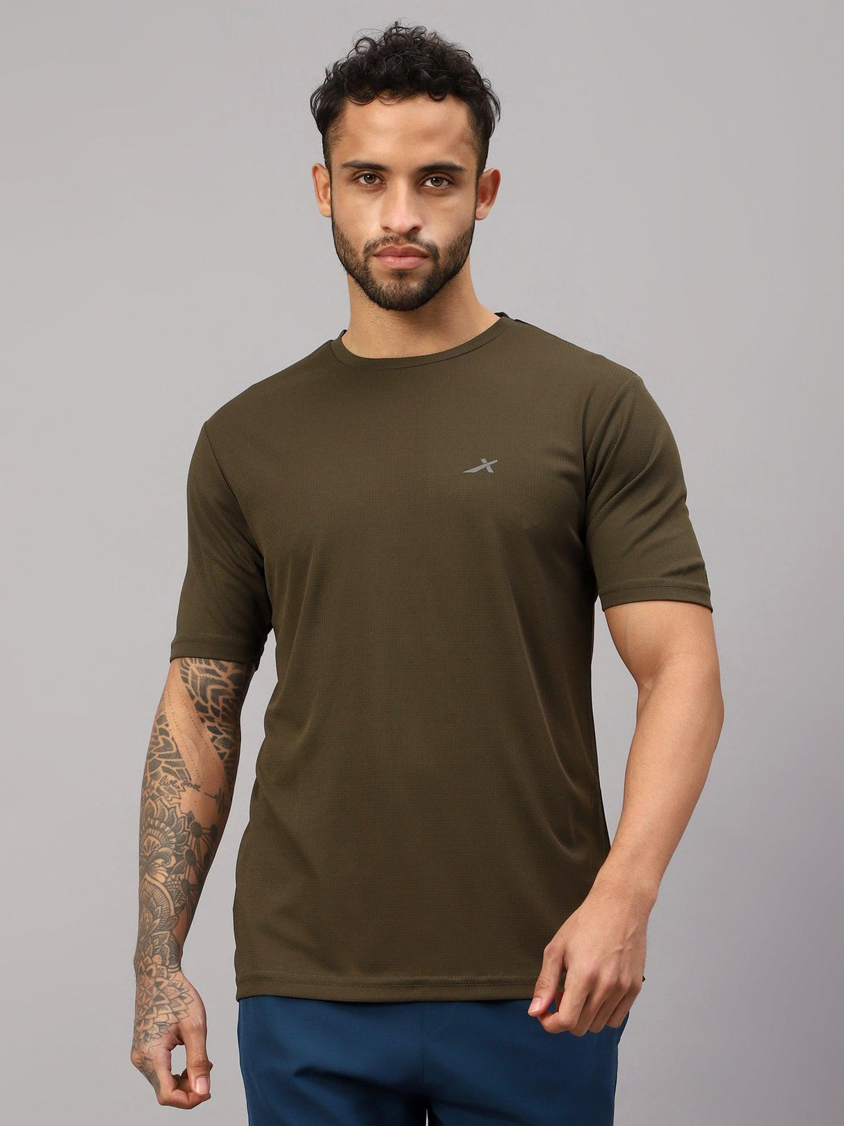 Vector X OMT-168 Mens Wear Polyester Solid Round Neck Half Sleeves T-shirt For Court Games, Cricket, Golf, Running, Training, Athletic Sports Moisture Wicking Tshirt