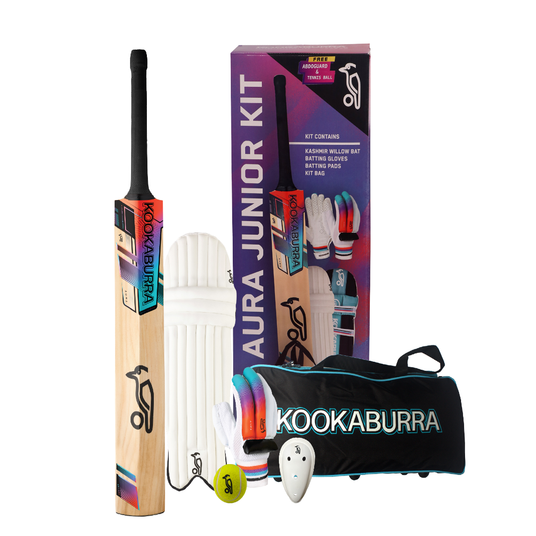 Cricket Kit- Aura Pro 9.0 Junior | Full Cricket Set with Kashmir Willow Bat | Without Helmet