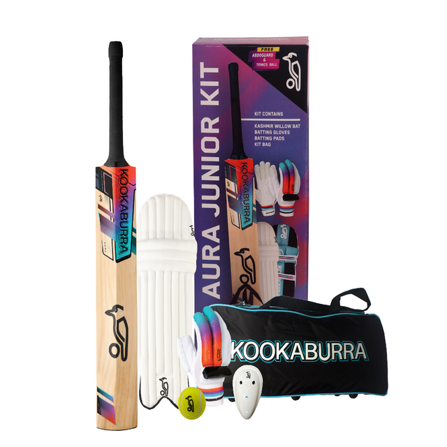 Cricket Kit- Aura Pro 9.0 Junior | Full Cricket Set with Kashmir Willow Bat | Without Helmet
