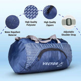 Vector X Blitz Gym Bag Combo for Men ll Gym Bag with Shoe Compartment and, Black Bottle, Black Wristband, Black Gloves ll Gym Bag & Fitness Kit & Gym Bag Combo