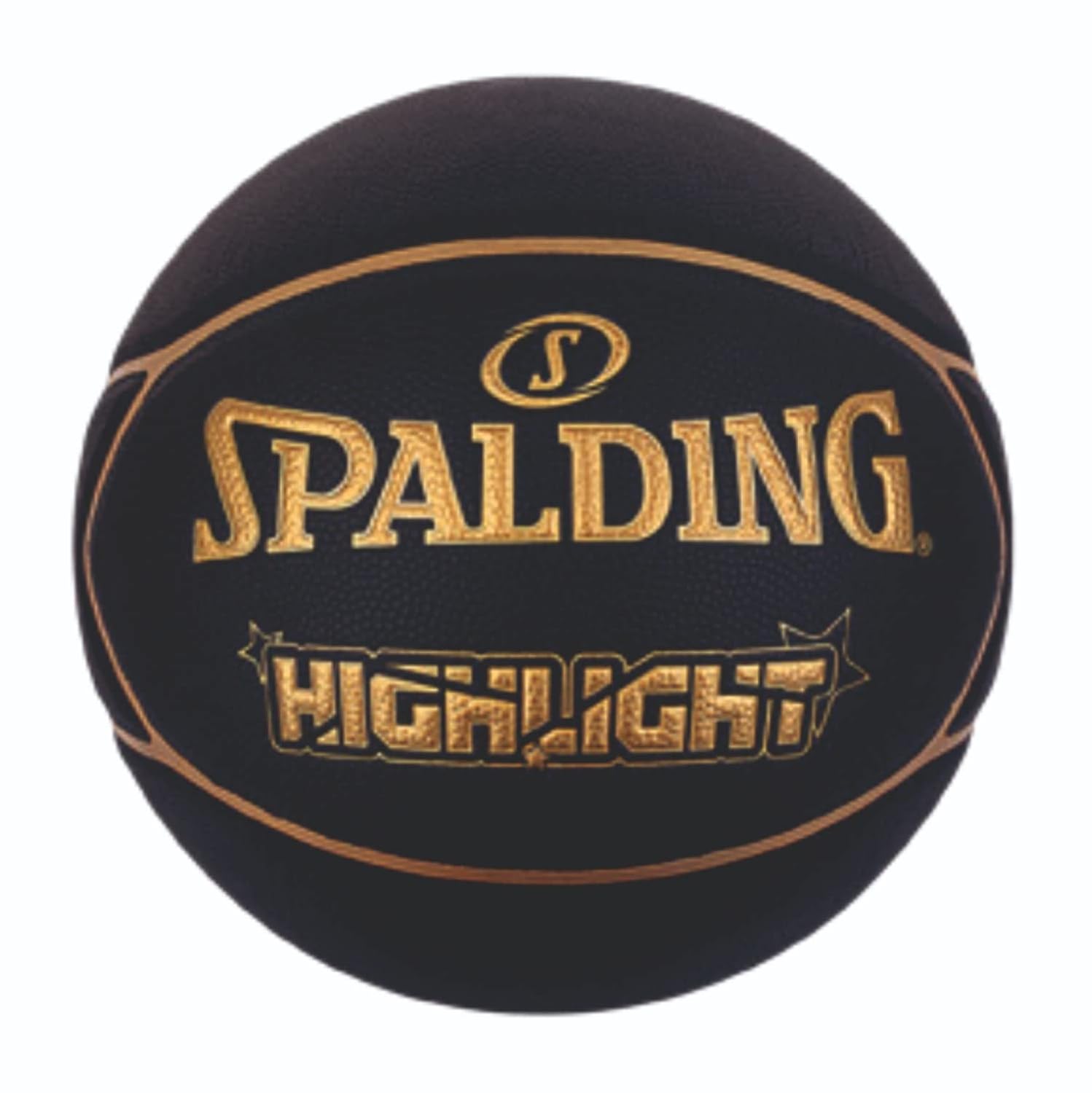 Spalding 8 Panel Highlight Rubber Moulded Indoor/Outdoor Basketball with Butyl Bladder, Suitable for Practice/Match/Training + Free Air Needle