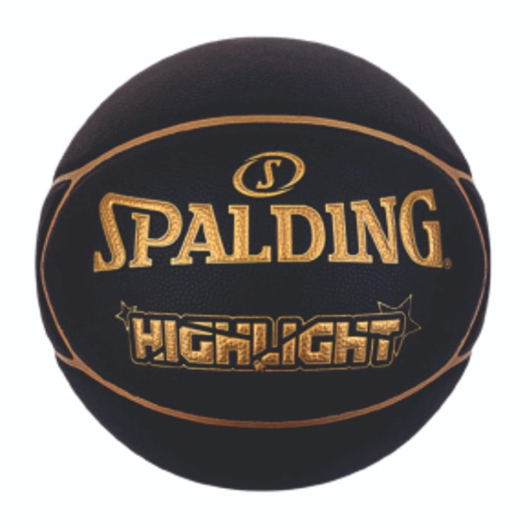 Spalding 8 Panel Highlight Rubber Moulded Indoor/Outdoor Basketball with Butyl Bladder, Suitable for Practice/Match/Training + Free Air Needle