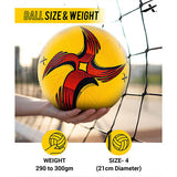 Vector X Force Size 4 Rubberized Moulded Volleyball + Air Pin Suitable for Indoor/Outdoor Play|Training/Match Ball with Butyl Bladder Durable & Waterproof for Men Women Kids