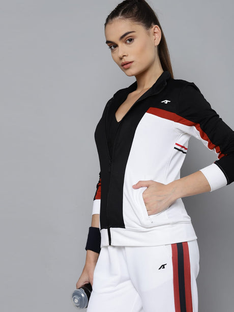 Alcis Women Colourblocked White Tracksuits | Alcis