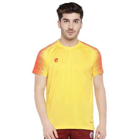 Spider 007 T Shirt Round Neck Half SL Golden Yellow | Omtex