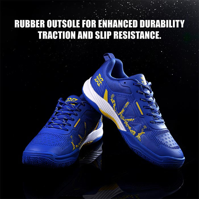 Vector X COURT STAR Badminton all Rounder Shoes with Elegant Style Breathable Mesh + TPU Film Upper|Rubber Outsole, Lightweight & Comfort Indoor Sports Shoe for boys men women Adult Youth