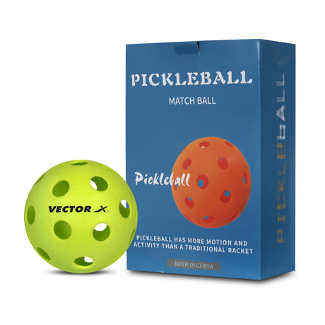 Vector X Pickleball-Softer Feel Recreational & Club Play Pickleball for Tournament and Competition, Perfectly Balanced, High Bounce True Flight, Ideal for All Skill Levels (Pack of 6)