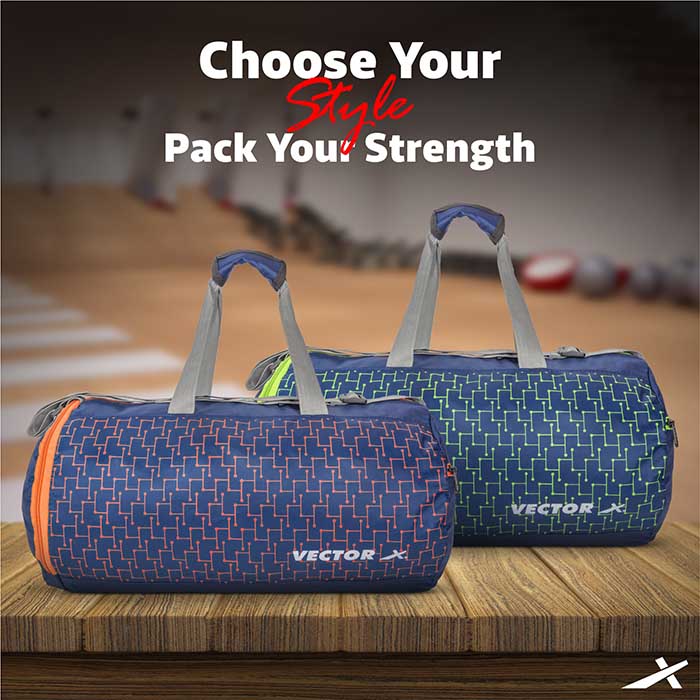 Vector X Vibe 26 LTR Duffle Gym Bag for Men & Women |Adjustable Shoulder Bag |Water Resistant |Sports & Travel Bag with Shoe Compartment & Side Pocket