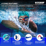 Viva Swimming USA Country Color 3D Ergonomic Design|UV Protection, Anti Fog, Leak-Proof Goggle with Adjustable Straps & Nose Clip|Professional Swimming Goggles for Kids, Men & Women with Protection Case Kit