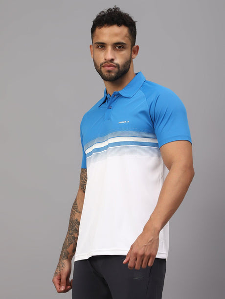 VECTOR X OMT-259 Mens Polo Collar Neck Colourblocked T-Shirt