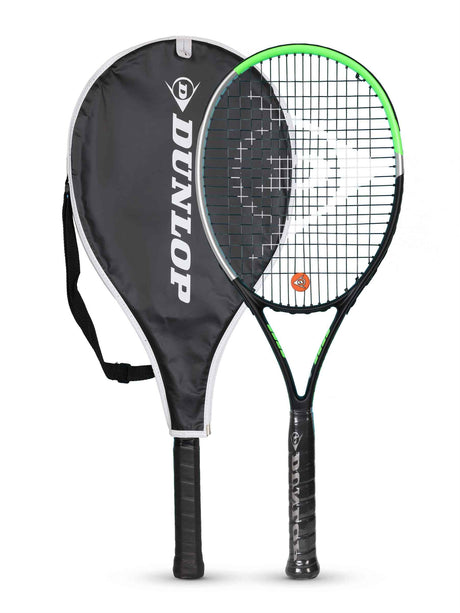 Dunlop Elite 270 Green, Black Strung Tennis Racket With 3/4 Cover