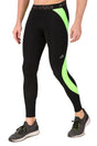Nylon Compression Pant and Full Tights For Men (BLACK/NEON GREEN)
