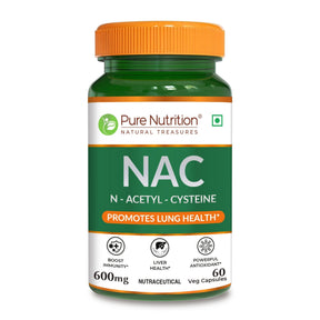 NAC 600mg | N-Acetyl Cysteine Capsules | Antioxidant Support Formula | 60 Veg Tablets - Nutrition by Pure Nutrition