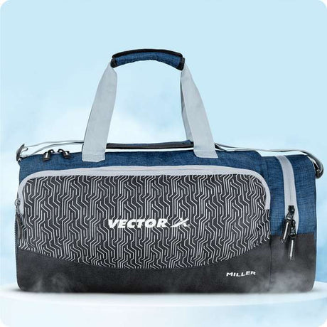 Vector X Miller Gym Bag for Women & Men, Sports Travel Duffel Bag Workout Bag Unisex | Water Resistant | Adjustable Shoulder Strap | Fitness Workout Carry Bag with Multiple Pockets
