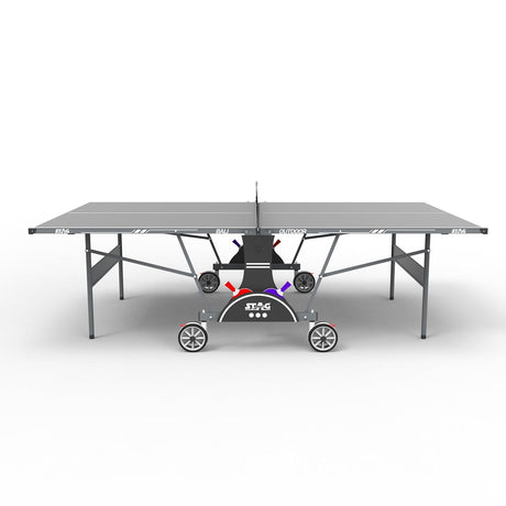 STAG GLOBAL Bali Outdoor Table Tennis Table | 4mm top Thickness with 2 TT Rackets | 6 Balls | 1 Table Cover & Clamp Net