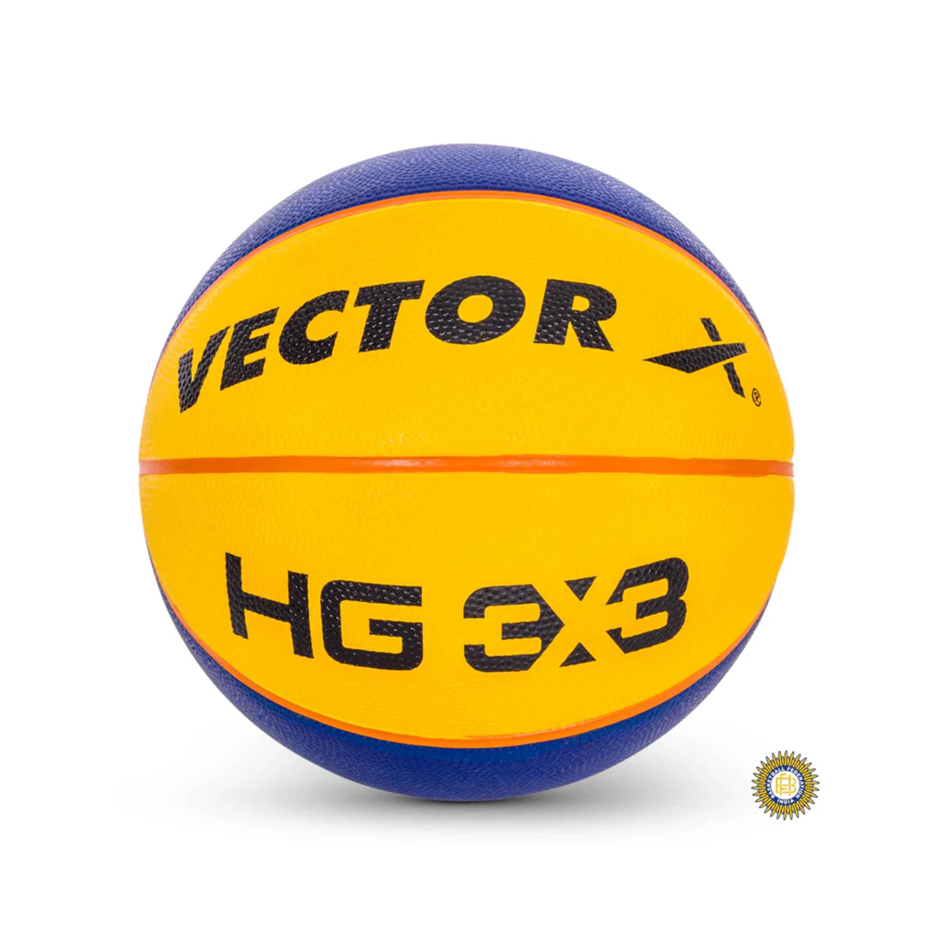 Vector X HG 3X3 Official Match Ball (Basketball Federation of India) Specialized Reinforced Rubber Basketball