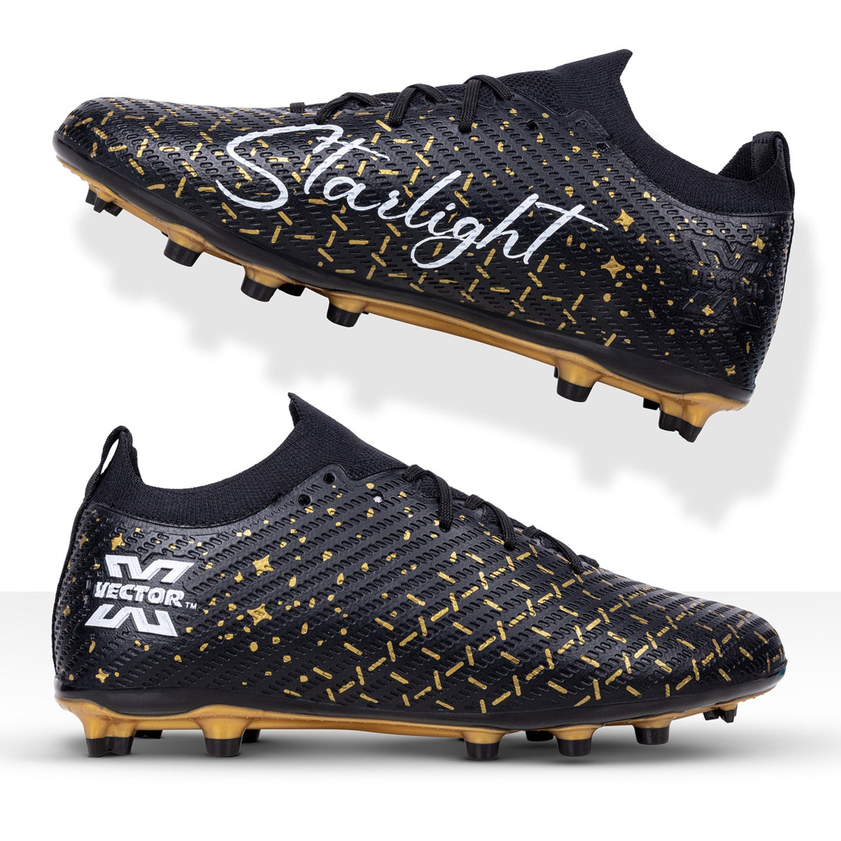 Vector X Starlight Men’s Elite Firm Ground Soccer Cleats Shoes – Primeknit Sock For Superior Grip, TPU Sole, 3D Texture TPU Fusing upper, Lightweight Football Boots