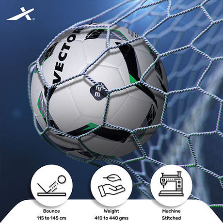 Vector X Orion TPU with SR Bladder Machine Stitched Indoor Outdoor Water-Resistant Football + Pump + Free Air Needle, Suitable for Match and Training  Adults 15+ Years Boys Size 5